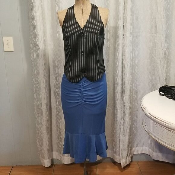 Belle Poque Womens Vintage Waistcoat Vest Neck Button Down Dressy & skirt - Picture 1 of 16